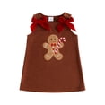 thumbnail image 1 of Loicainy Baby Toddler Girl Christmas Corduroy Dress 6 12 18 24 Months 2T 3T Bows Gingerbread Man Sleeveless Dresses, 1 of 9