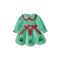 thumbnail image 1 of Loicainy Baby Toddler Girl Christmas Dress 12 18 24 Months 2T 3T 4T 5T Smocked Doll Collar Long Sleeve Plaid Dresses, 1 of 9