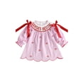 thumbnail image 1 of Loicainy Baby Toddler Girl Christmas Dress 6 12 18 24 Months 2T 3T 4T Long Sleeve Santa Embroidery Striped Dresses, 1 of 9