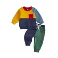 thumbnail image 1 of Loicainy Baby Toddler Girl Contrast Color Fall Outfits 6 12 18 24 Months 2T 3T Long Sleeve Pullover T shirt Elastic Pants Clothes Set, 1 of 9