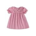 thumbnail image 1 of Loicainy Baby Toddler Girl Dress 6 12 18 24 Months 2T 3T 4T Short Sleeve Doll Collar Plaid Summer A-line Dresses Clothes, 1 of 9