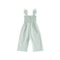 thumbnail image 1 of Loicainy Baby Toddler Girl Plaid Jumpsuit 6 12 18 24 Months 2T 3T 4T Ruffle Sleeveless Smocked Romper Suspender Pants Summer Outfit, 1 of 10
