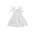 thumbnail image 1 of Loicainy Baby Toddler Girl Summer Cami Dress 6 12 18 24 Months 2T 3T 4T Solid Color Sleeveless O Neck Tiered Linen Dresses, 1 of 9