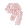 thumbnail image 1 of Loicainy Baby Toddler Girls Fall Clothes Set 6 12 18 24 Months 2T 3T 4T 5T Plaid Square Neck Button up Long Sleeve Shirt and Elastic Pants 2 Piece Outfits, 1 of 9