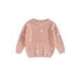 thumbnail image 1 of Loicainy Baby Toddler Kids Girl Sweater, 3 6 9 12 18 24 Months 2T 3T 4T 5T Long Sleeve Crew Neck Flower Winter Warm Knit Pullover Sweater Infant Clothes, 1 of 9
