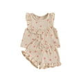thumbnail image 1 of Loicainy Baby Toddler Kids Girls Shorts Set, 3 6 12 18 24 Months 2T 3T 4T Floral Sleeveless Crew Neck Tank Tops and Shorts Summer 2-piece Outfit, 1 of 9