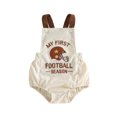 thumbnail image 1 of Loicainy Infant Baby Boy Football Overalls Romper 3 6 12 18 Months Embroidered Ribbed Sleeveless Bodysuit, 1 of 9