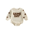thumbnail image 1 of Loicainy Infant Baby Boys Bodysuit 3 6 12 18 Months Long Sleeve Round Neck Football Embroidery Fall Romper, 1 of 9
