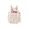 thumbnail image 1 of Loicainy Infant Baby Girl 1st Birthday Overall Romper 6 12 18 Months Letter Embroidery Sleeveless Bodysuit, 1 of 9