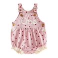 thumbnail image 1 of Loicainy Infant Baby Girl 1st Birthday Overall Romper 6 12 18 Months Letter Embroidery Sleeveless Bodysuit, 1 of 9