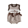 thumbnail image 1 of Loicainy Infant Baby Girl Football Bodysuit 3 6 12 18 Months Plaid Embroidered Sleeveless Romper, 1 of 8