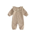 thumbnail image 1 of Loicainy Infant Baby Girl Plaid Romper 3 6 9 12 18 Month Casual Button Down Doll Collar Long Sleeve Infant Jumpsuit, 1 of 7