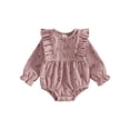 thumbnail image 1 of Loicainy Infant Baby Girls Bodysuit 3 6 12 18 Months Long Sleeve Henley Neck Floral Romper Casual Clothes, 1 of 9