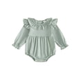 thumbnail image 1 of Loicainy Infant Baby Girls Fall Bodysuit 3 6 12 18 Months Long Sleeve Ruffled Round Neck Romper Clothes, 1 of 9