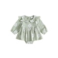 thumbnail image 1 of Loicainy Infant Baby Girls Romper Dress 3 6 9 12 18 Months Long Sleeve Doll Collar Floral Bodysuit Clothes, 1 of 9