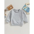 thumbnail image 1 of Loicainy Toddler Baby Boy Girl Solid Color Sweatshirts 6 12 18 24 Months 2T 3T Long Sleeve Crewneck Pullover Fall Tops, 1 of 9