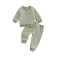 thumbnail image 1 of Loicainy Toddler Baby Boys Fall Outfit 3 6 12 18 24 Months 2T 3T 4T Casual Long Sleeve Striped Pullover with Pants 2Pcs Clothes Set, 1 of 9