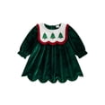 thumbnail image 1 of Loicainy Toddler Baby Girl Christmas Dress 12 18 24 Months 2T 3T 4T Embroidery Crew Neck Long Sleeve Dresses, 1 of 9
