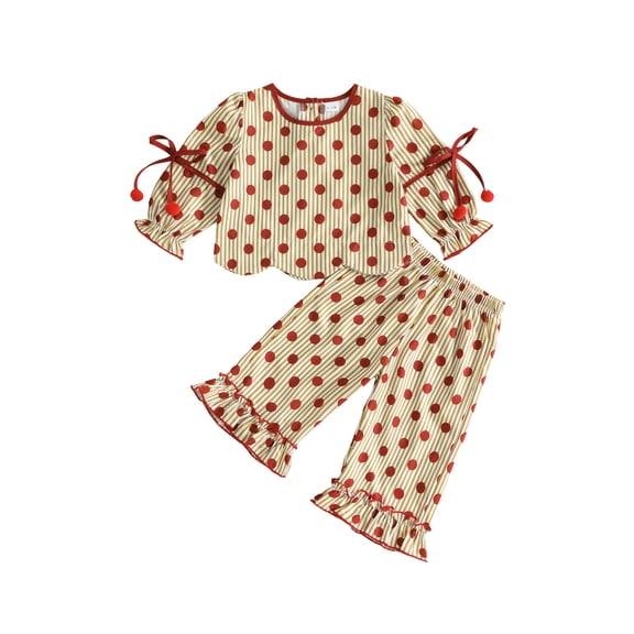 Loicainy Toddler Baby Girl Fall Outfits 6 12 18 24 Months 2T 3T 4T 5T Long Sleeve Round Neck Stripe Tops and Pants Clothes Set