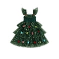 thumbnail image 1 of Loicainy Toddler Kids Girl Tulle Christmas Dress 12 18 24 Month 2T 3T 4T 5T 6T Star Ball Square Neck Flying Sleeve A-line Layered Princess Dresses Cute Holiday Clothes, 1 of 9