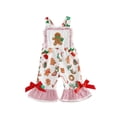 thumbnail image 1 of Loicainy ﻿Toddler Kids Girls Christmas Overalls 12 18 24 Months 2T 3T 4T 5T Santa Claus Embroidery Sleeveless Square Neck Plaid Bell Bottoms Jumpsuit, 1 of 9