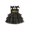 thumbnail image 1 of Loicainy Toddler Kids Girls Star Tulle Dress 6 12 18 24 Months 2T 3T 4T 5T Letter Embroidery Sleeveless New Years Dresses, 1 of 9