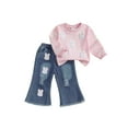 thumbnail image 1 of Loicainy Toddler Kids Little Girls Easter Clothes Set 6 12 18 24 Months 2T 3T 4T 5T 6T 7T Bunny/Carrot Decor Pullover with Denim Bell Bottom 2Pcs Outfit, 1 of 9