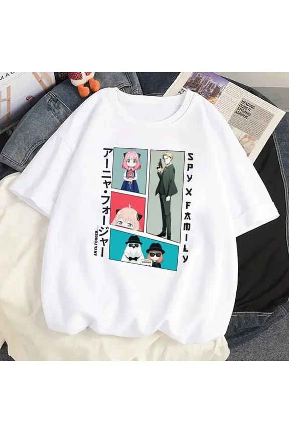 Loid Forger Yor Forger Anya Forger T-shirt Cartoon Manga Anime Harajuku Graphic Kawaii T-shirt For Men's Shirt