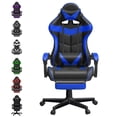 thumbnail image 1 of SOONTRANS Blue Gaming Chair with Footrest, Ergonomic Gamer Chair for Adults, Reclining Office Chair, High Back Compute Chair with Massage, Racing Game Chairs, 1 of 9