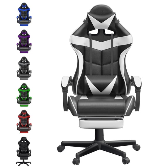 Lointain Pink Gaming Chair with Footrest, Ergonomic Gamer Chair for Adults, Reclining Office Chair, High Back Compute Chair with Massage, Racing Game Chairs
