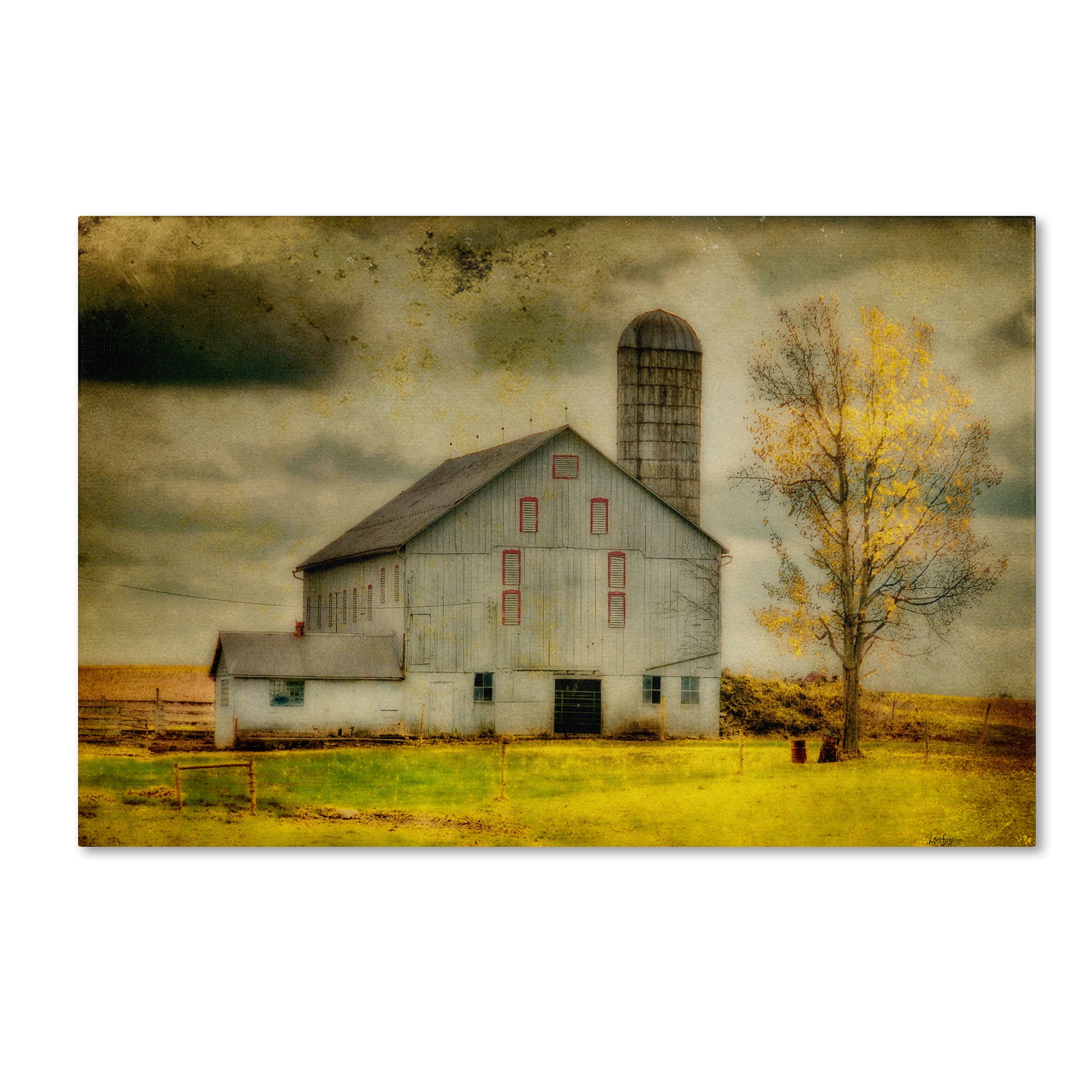 Lois Bryan Old Barn on Stormy Afternoon Canvas Wall Art