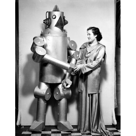 Lois January Handshaking with the Robot Photo Print (24 x 30)