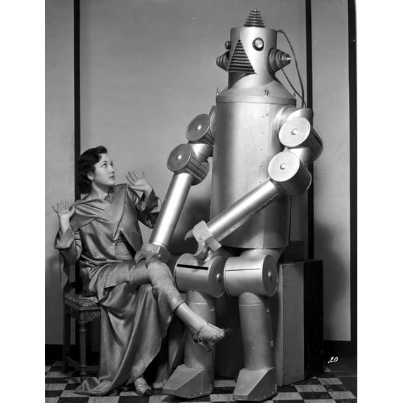 Lois January with Robot in Dress Photo Print (24 x 30)