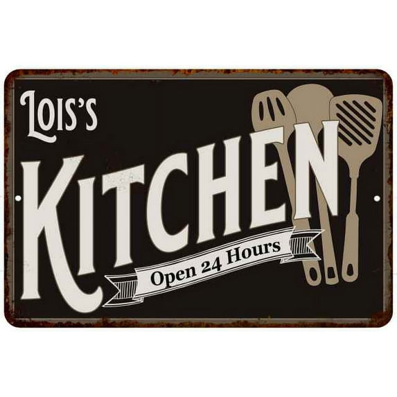 Lois's Kitchen Sign Metal Wall Decor Gift 8x12 108120019094