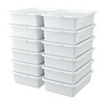 thumbnail image 1 of Loiycg 13 L Commercial Bus Tubs with Lid, White Plastic Bus Box, 12 Pack, 1 of 7