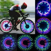 Loiyu 2 Pack LED Bike Lights, LED Bicycle Spoke Light, Bike Night Lamp with 32 Patterns for Night Riding