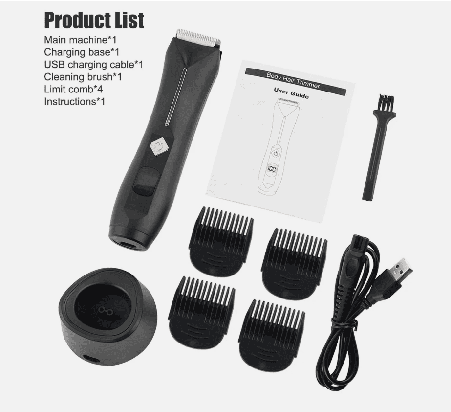 Lojalitet Waterproof Men's Pubic Hair Trimmer Groin & Body Shaver for