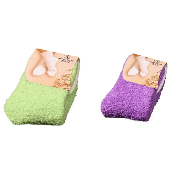 Lojoutye 2 Pack( 1PCS & Dark Geen 1PCS) Men Socks Multipack Women Color Mens Running Socks Floor Warm Home Socks Electric Socks Bed Soft Winter Socks