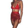thumbnail image 1 of Lojoutye 2025 Women Sequin Belly Dancer Short Skirts for Women Tassel Wrap Skirt Plaid Skirts for Women Club Mini Skirt Alt Skirt Grass Skirt Jean Skirt Cute Skirts for Women Tulle Table, 1 of 4