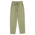 thumbnail image 1 of Lojoutye 2025 Women Summer High Waisted Women Casual Pants with Pockets Palazzo Pants Wide Leg Business Casual Pants Women Long Pant Trousers with Women Casual Pants Plus Size Long Pocket, 1 of 3
