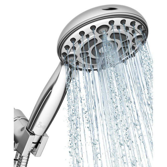 Lokby High Pressure Shower Head with Handheld 6 Settings 5'' Bathroom