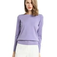 thumbnail image 1 of Lokdsa Sweaters for Women Women'S New Round Neck Long Sleeve Loose Pullover Solid Knit Bottom Shirt Pullover Sweaters for Women Purple, 1 of 5
