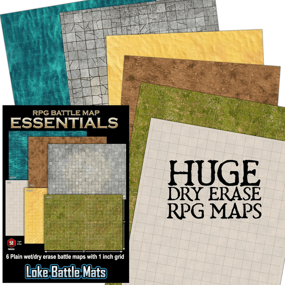 Loke Battle Mats Essential RPG Battle Maps Starter Set