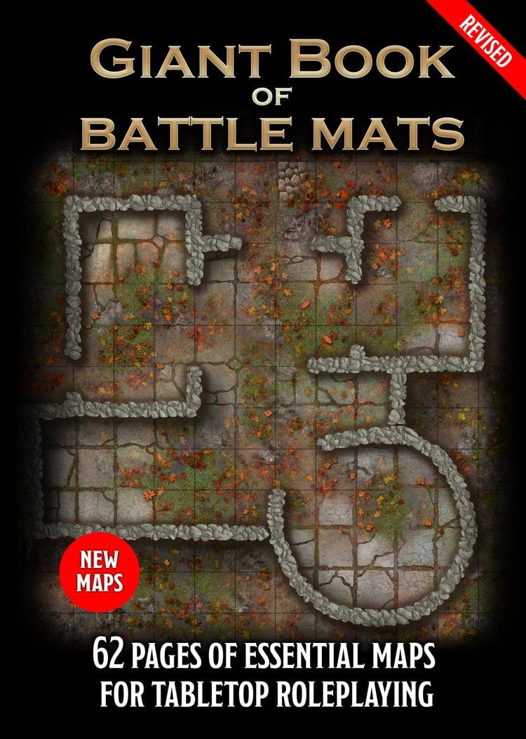 Loke Battlemats Giant Book Of Battle Mats: Wilds, Wrecks & Ruins - 62 Maps For D&D, Pathfinder RPG