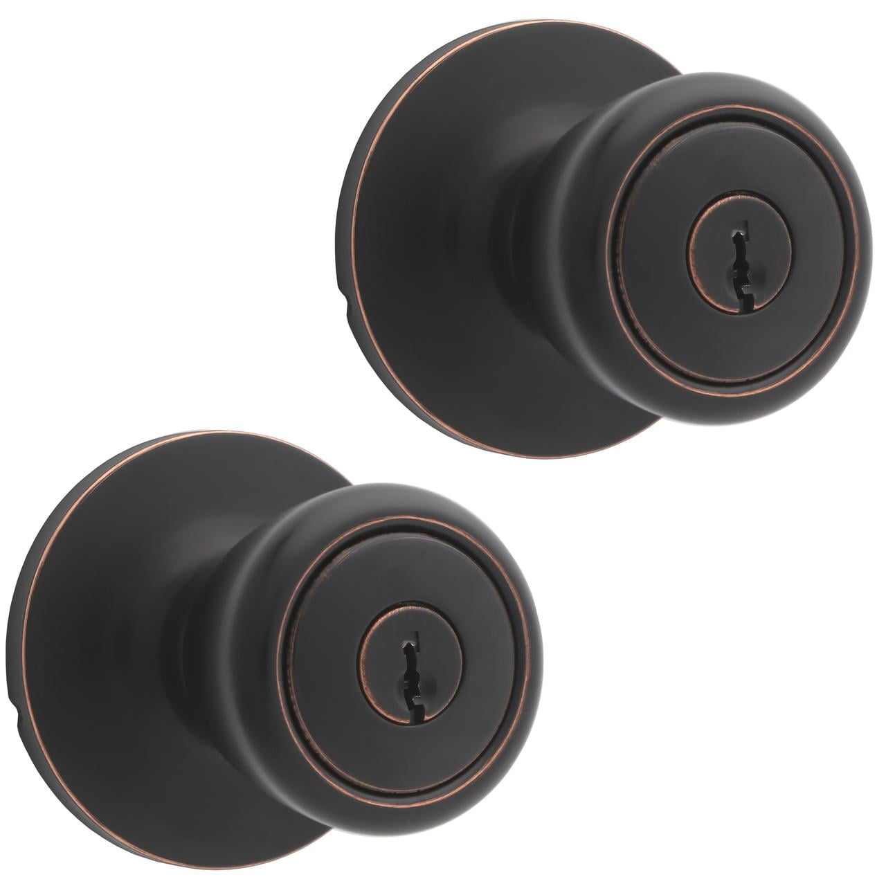 Lokhaus (2 Pack Keyed Alike Door Locks) Tulip Entry Doorknob Oil Rubbed