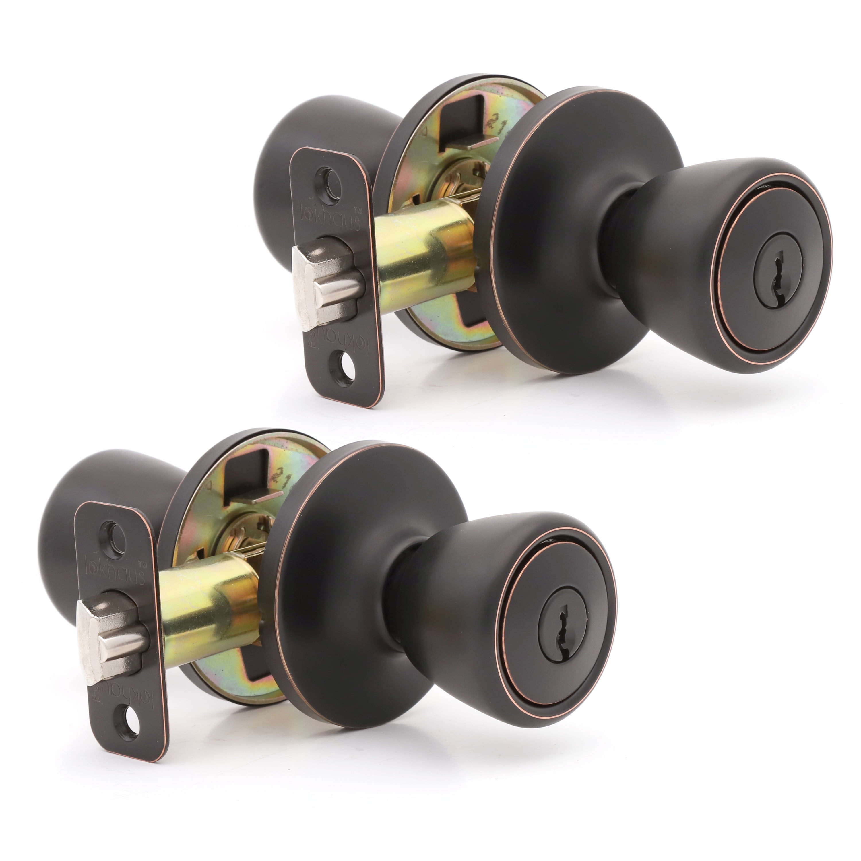 Lokhaus Keyed Entry Tulip Doorknob Oil Rubbed Bronze 2 Count