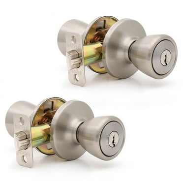 Lokhaus Keyed Entry Tulip Doorknob Satin Nickel 2 Count