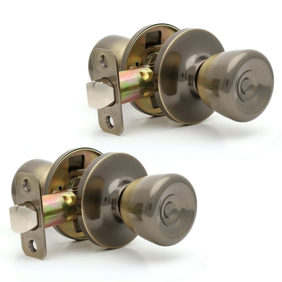 Lokhaus Passage Tulip Doorknob Antique Brass Twin Size