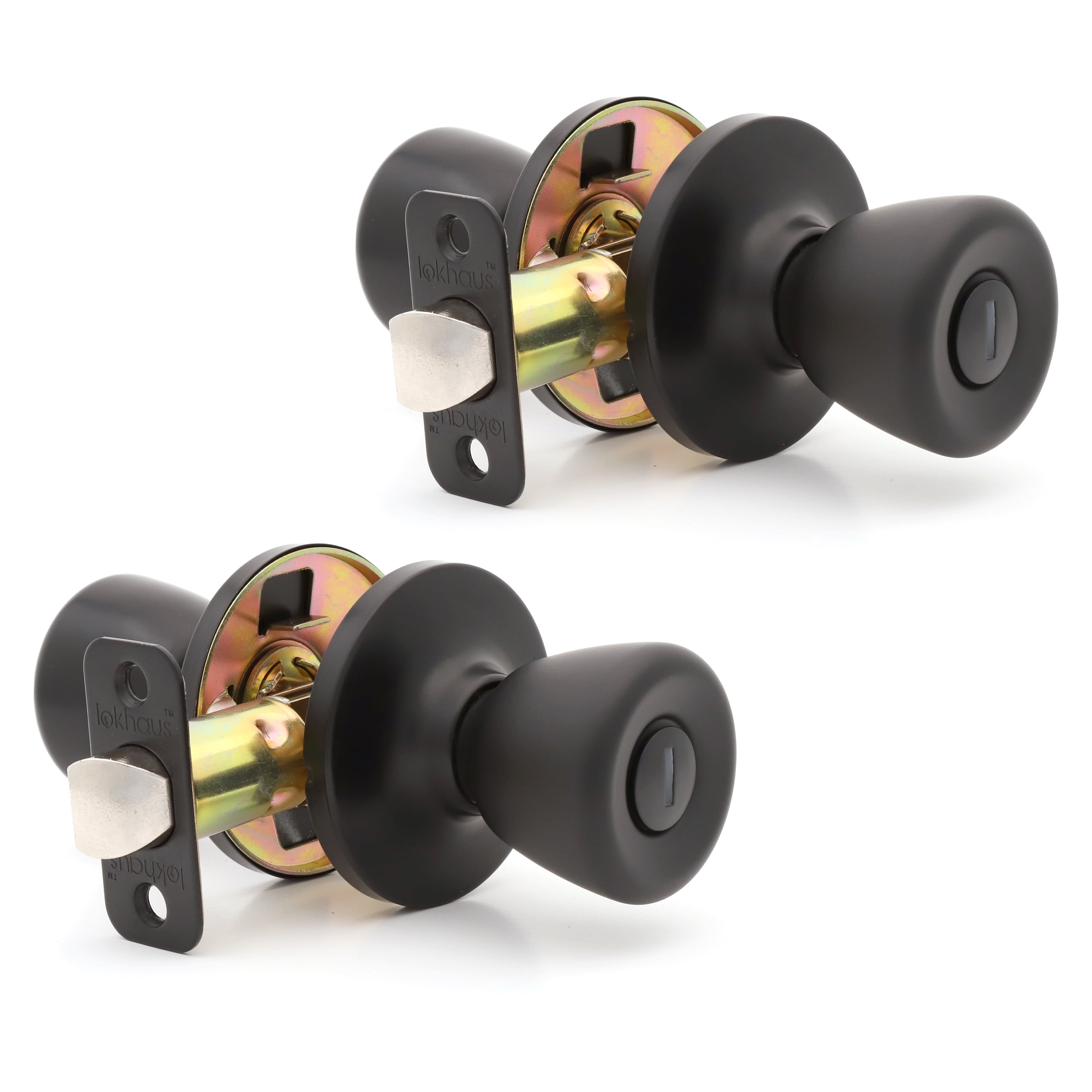 Lokhaus Privacy Tulip Doorknob Matte Black 2 Count
