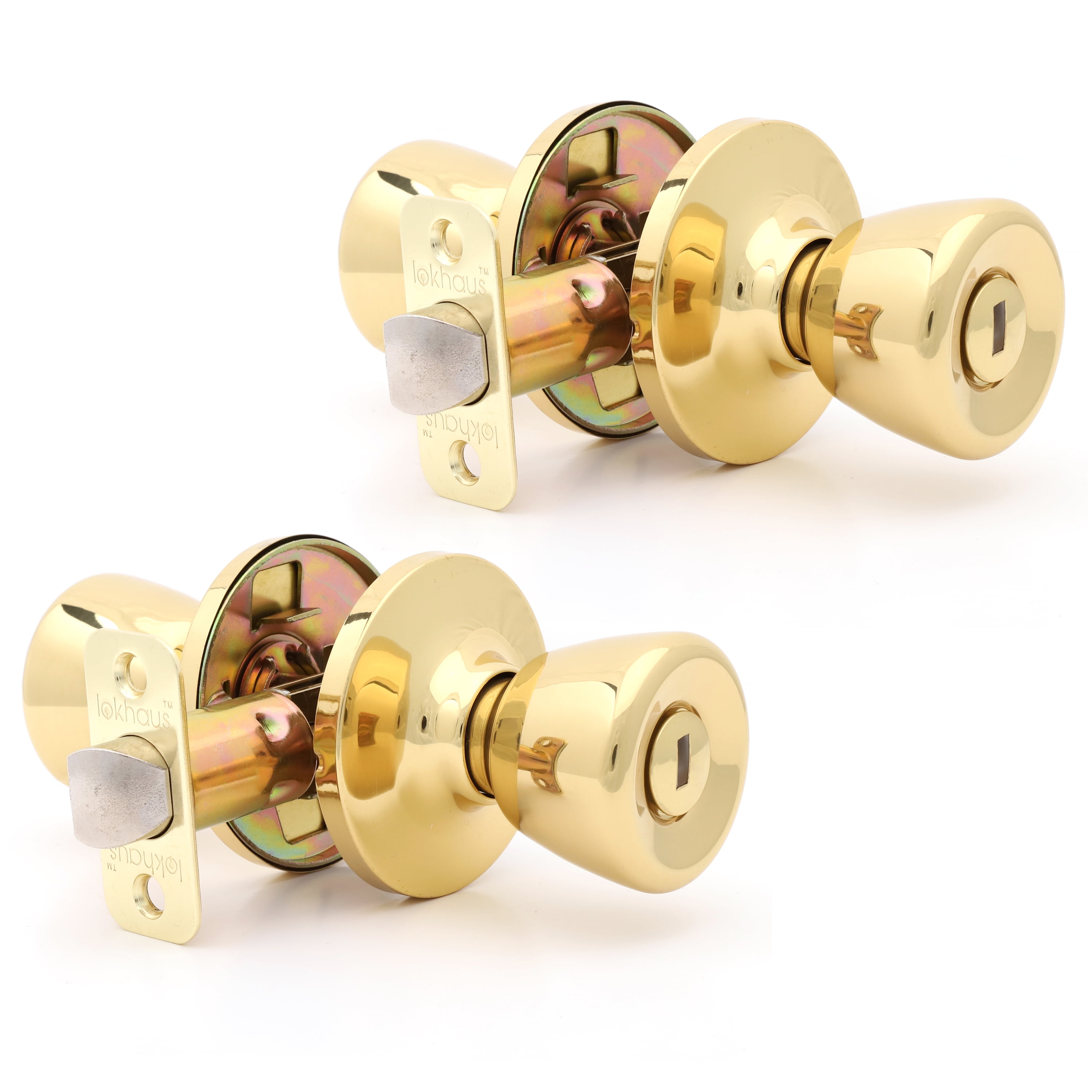 Lokhaus Privacy Tulip Doorknob Polished Brass 2 Count
